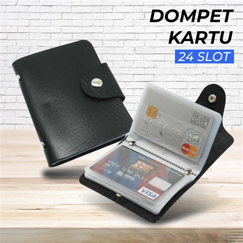 Dompet Kartu Minimalis Card Wallet Kulit Pu Slot C Black