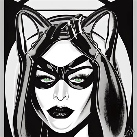 Catwoman Comic Book Style Pop Art · Creative Fabrica