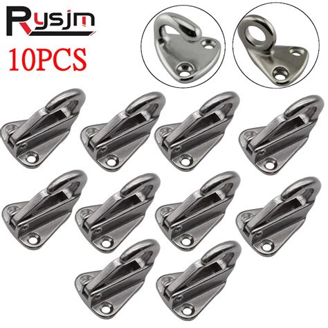 10pcs 316 Stainless Steel Fender Hook With Closed Eye Spring Clip Marine Boat Yacht Hardware