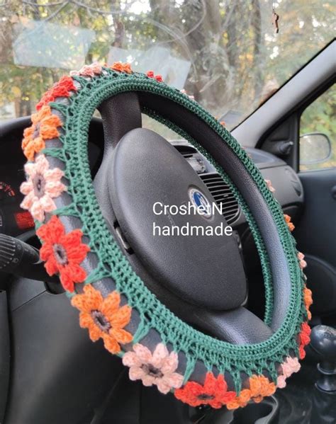 Colorful Steering Wheel Cover Crochet Steering Wheel Cover Car Etsy