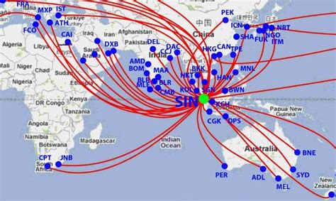 Singapore Airlines Flight Map