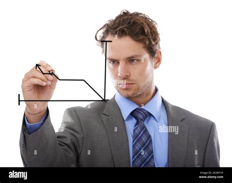 Indicating The Expected Growth Of The Company A Businessman Drawing A