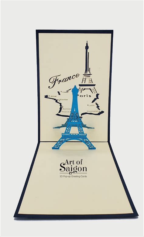 Paris Eiffel Tower Pop Up Card Etsy