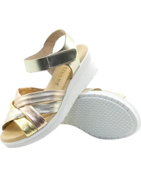 Sandalias De Mujer Pitillos Cunas Mujer Oro Dorado Oro