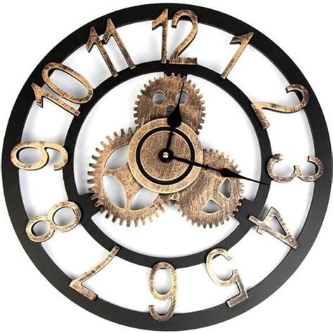 40CM Horloge Murale Design Silencieuse En Bois Horloge Murale Style