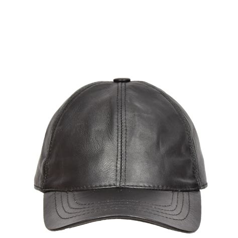 Classic Leather Baseball Cap Black | House of Leather