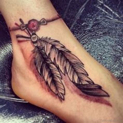 60 Beautiful Feather Tattoos On Foot