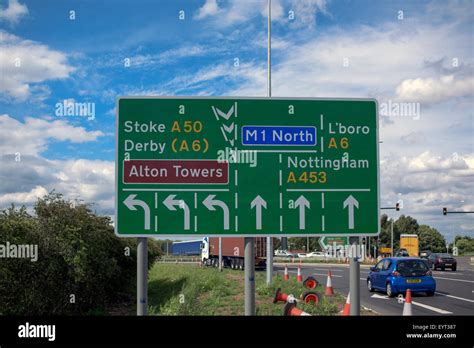 Traffic Road Sign Junction 24 M1 Motorway Stock Photo Royalty Free