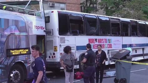 Tour Bus Crashes Into Mta Bus In Manhattan Fox 5 New York