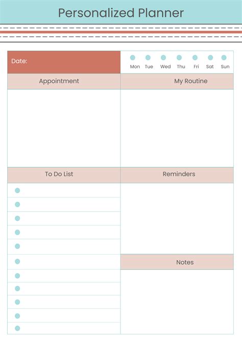 Free Personal Planner Templates To Customize Online
