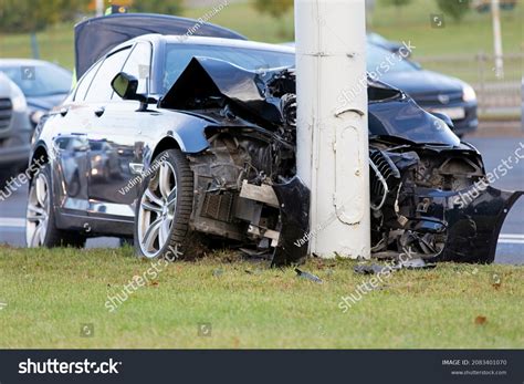 Car Hits Pole Images Stock Photos Vectors Shutterstock