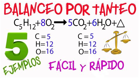 BALANCEO de ecuaciones por TANTEO Fácil y Rápido QUÍMICA YouTube