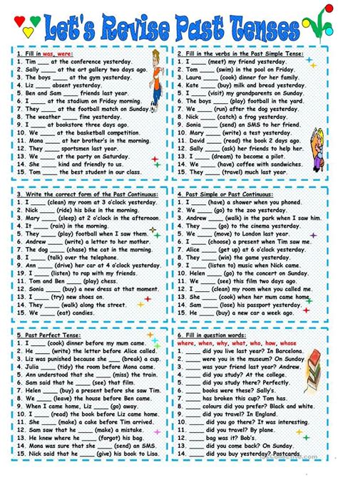 Let S Revise Past Tenses Worksheet Free Esl Printable Worksheets Made By Teachers Past Tense