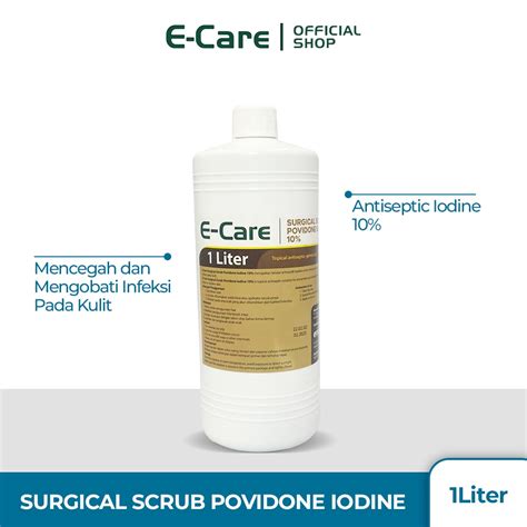 Jual E Care Surgical Scrub Povidone Iodine 1 Liter Shopee Indonesia