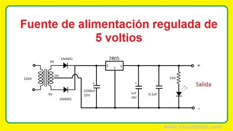 Circuito De Fuente De Alimentación Regulada De 5 Voltios