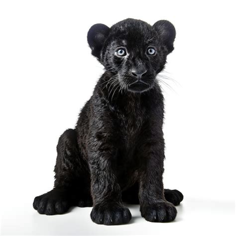 Premium AI Image | Black puma cub isolated on white background