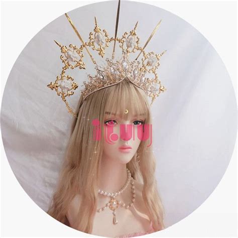 Lolita Vintage Kc Headband Angel Gold Halo Goddess Headpiece Virgin