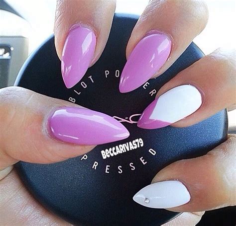 Purple And White Stilettos Nails Cute Nails Creative Nails