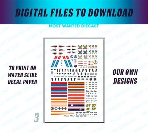 Decals Tampos A Water Slide Paper For Custom Hot Wheels Etsy Canada