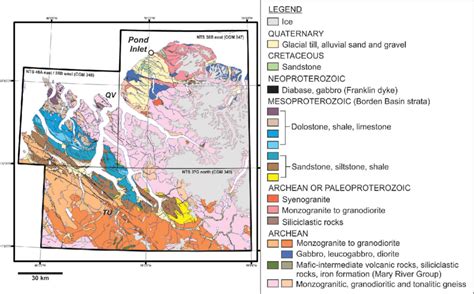 Simplified Compilation Of The Three New 1100 000 Scale Bedrock Geology Download Scientific