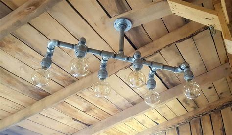 Rustic Industrial Lighting Chandelier, UL LISTED, GALVANIZED Stagger ...