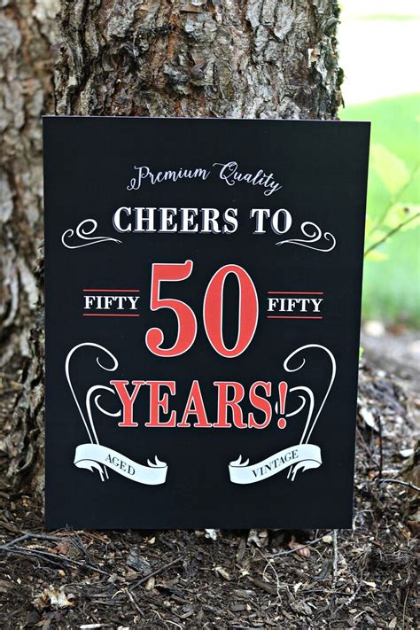 Vintage Dude Adult Birthday Banner Happy Birthday Cheers To 50 Etsy