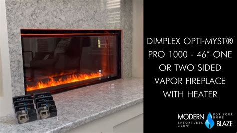 Dimplex Opti Myst® Pro 1000 46” One Or Two Sided Vapor Fireplace With Heater Youtube