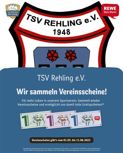 Rewe Aktion Scheine F R Vereine Wir Machen Mit Tsv Rehling E V