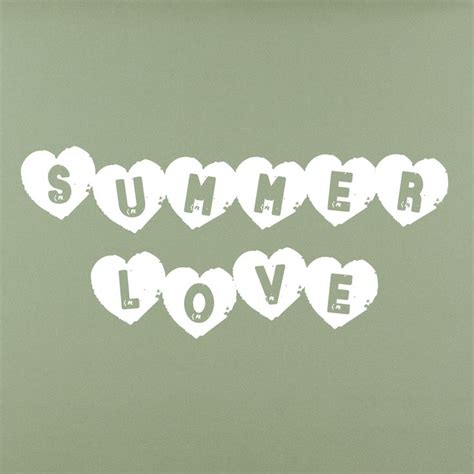 The Words Summer Love Written In White On A Light Green Background With