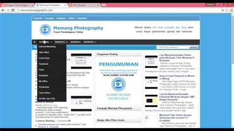 Mengenal Fungsi Menu Di Dashboard Blogger Cara Membuat Blog YouTube