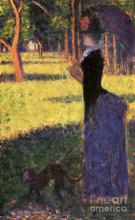 Study For La Grande Jatte Woman With A Monkey Painting By