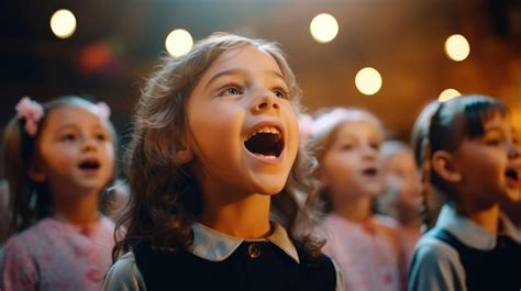 Premium AI Image | Group Of School Children Singing In Choir Together ...