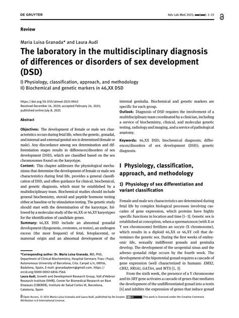 Pdf The Laboratory In The Multidisciplinary Diagnosis Of Differences