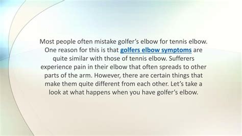 PPT - What Are the Common Symptoms of Golfer’s Elbow? PowerPoint Presentation - ID:7365526