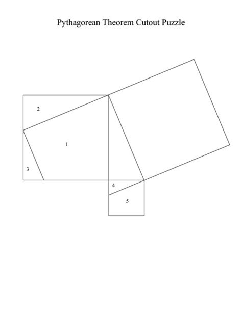 Pythagorean Theorem Cutout Puzzle Printables For 7th 10th Grade