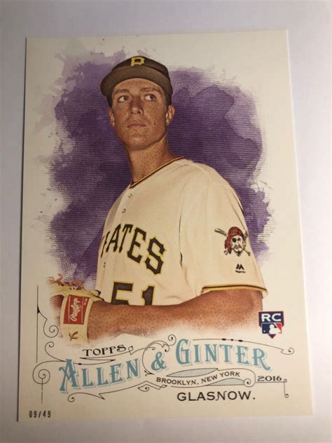 Topps Allen Ginter Jumbo X Tyler Glasnow Pirates Nno D