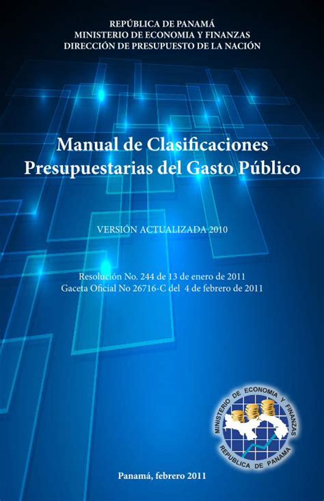 PDF Manual De Clasificaciones Presupuestarias Del Ministerio De