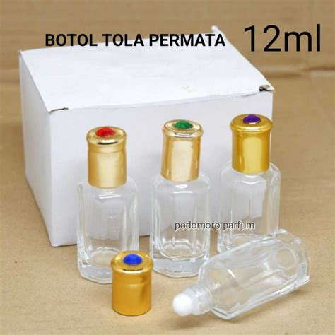 Jual Botol Parfum Roll On Tola Permata Ml Kaca Ulir Drat Kosong