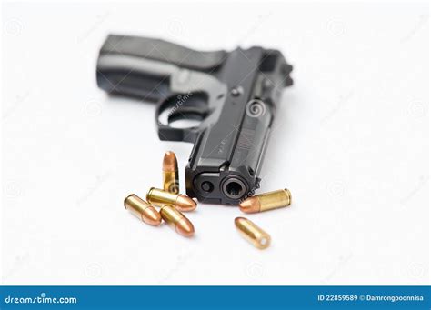 Hand Gun And Magazine Stock Image Image Of Defense Point 22859589