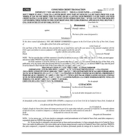 Summons And Complaint Divorce New York Fillable Form Printable Forms