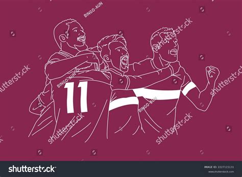 Soccer Player Football Outline Vector Illustration Stock Vector