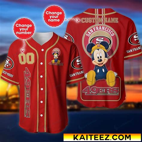 Custom Name And Number Disney Mickey Baseball Nationals Baseball Jersey ...