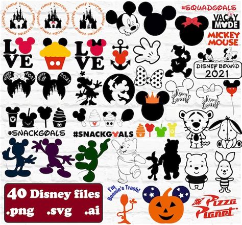 Disney Bundle Svg Png Files for Cricut Mickey Mouse Bundle | Etsy