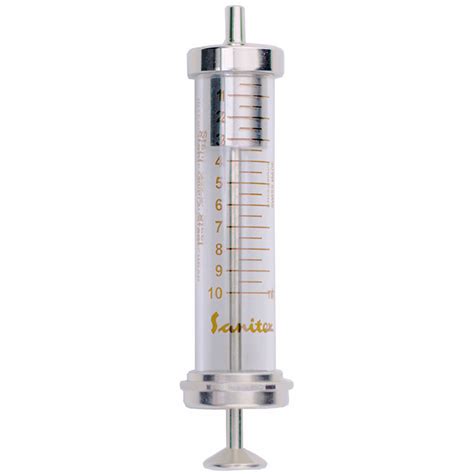 Glass And Metal Syringe Sanitex Ml Ml Luer Tip Poulten Graf