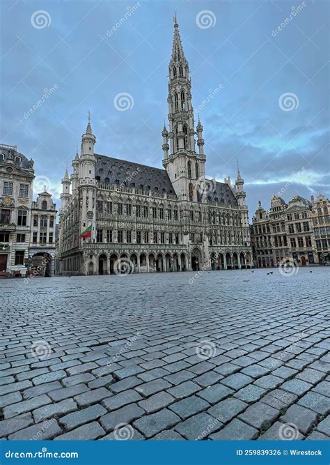 Closeup On The Impressive Town Hall At Historical Grand Place