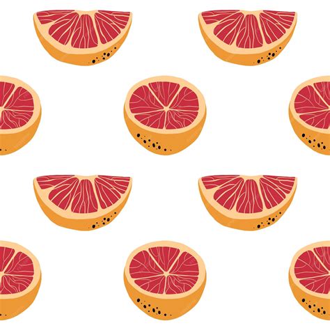 Premium Vector Vector Summer Pattern With Oranges And Leaves Seamless