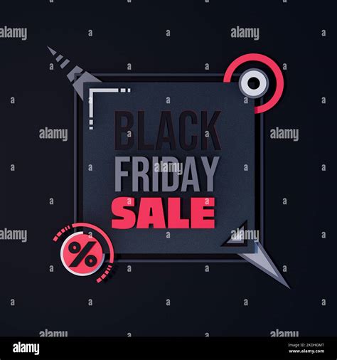 Black Friday Modern Sale Banner On Dark Background Advertising