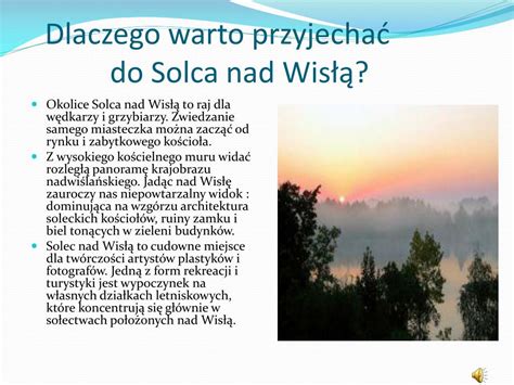 PPT DLACZEGO WARTO PRZYJECHAĆ DO SOLCA NAD WISŁĄ PowerPoint