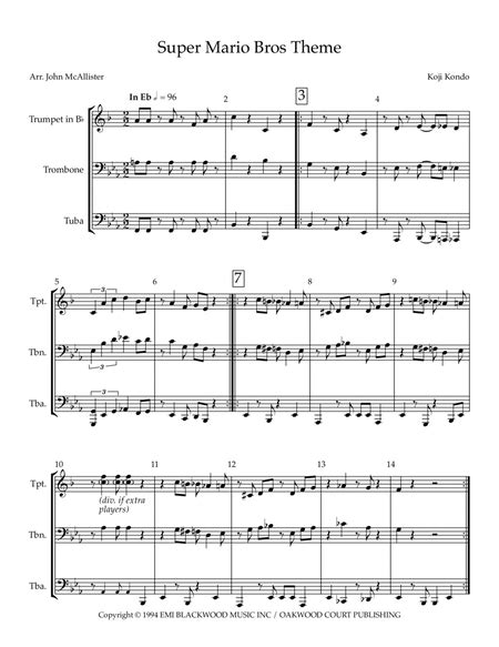 Super Mario Bros Theme Trombone Digital Sheet Music Sheet Music Plus