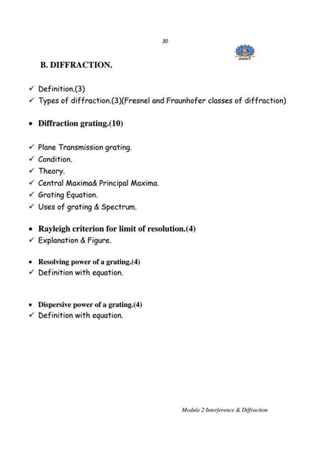 Solution Diffraction Notes Studypool